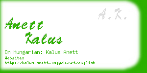 anett kalus business card